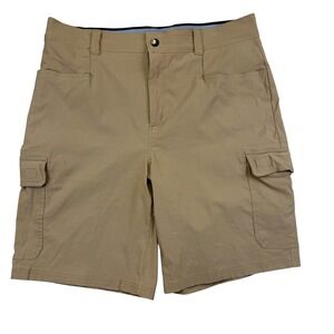 Orvis Cargo Shorts Mens 36 Beige Stretch Utility Pockets Hiking Outdoor Casual